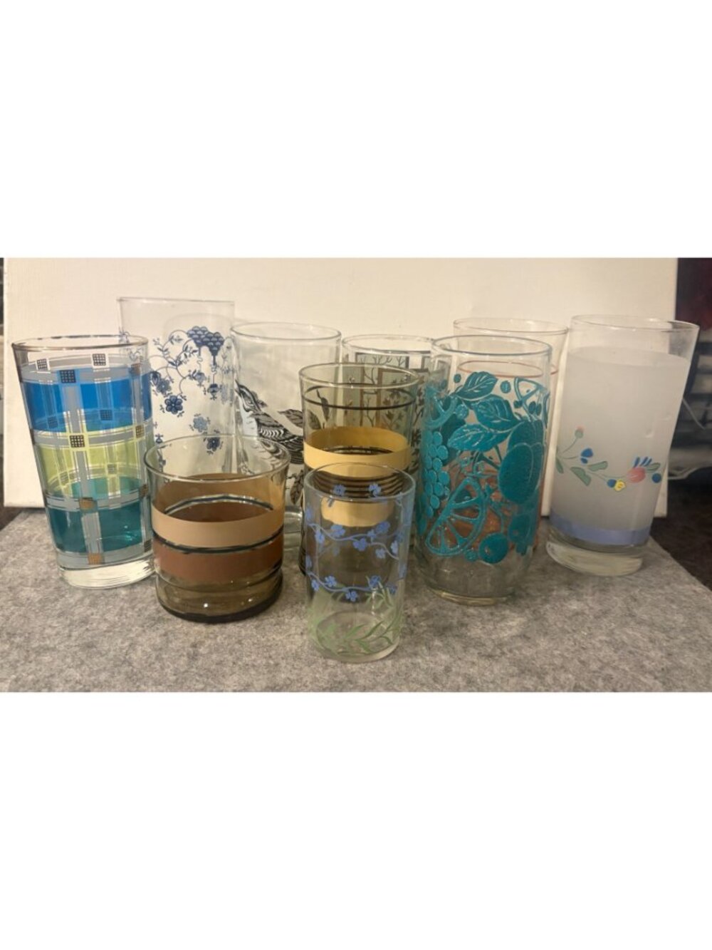 Set of 10 Vintage Mixed Brands Tumblers and Glasses # 3362